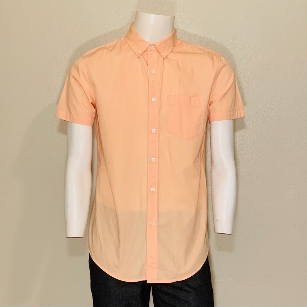 21 Men Bright Orange Casual Button Down